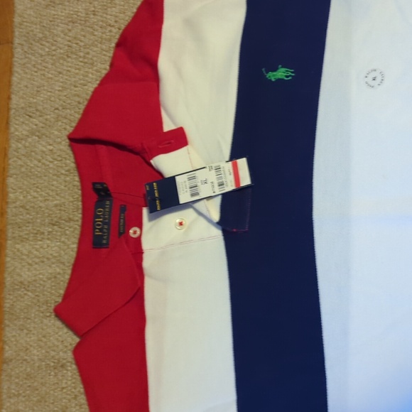 Mens Polo Ralph Lauren striped polo size XL custom fit NWT - Picture 2 of 8